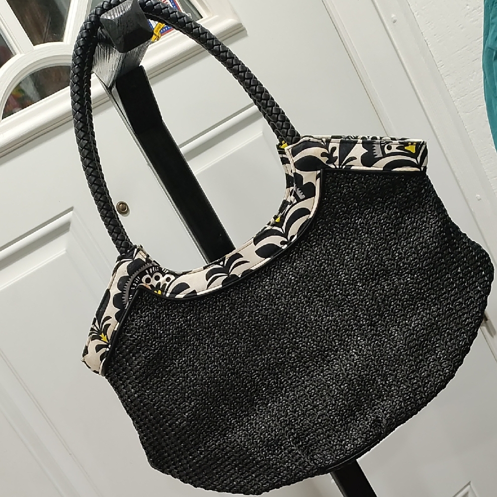Vera Bradley Black and White Woven Shoulder Bag